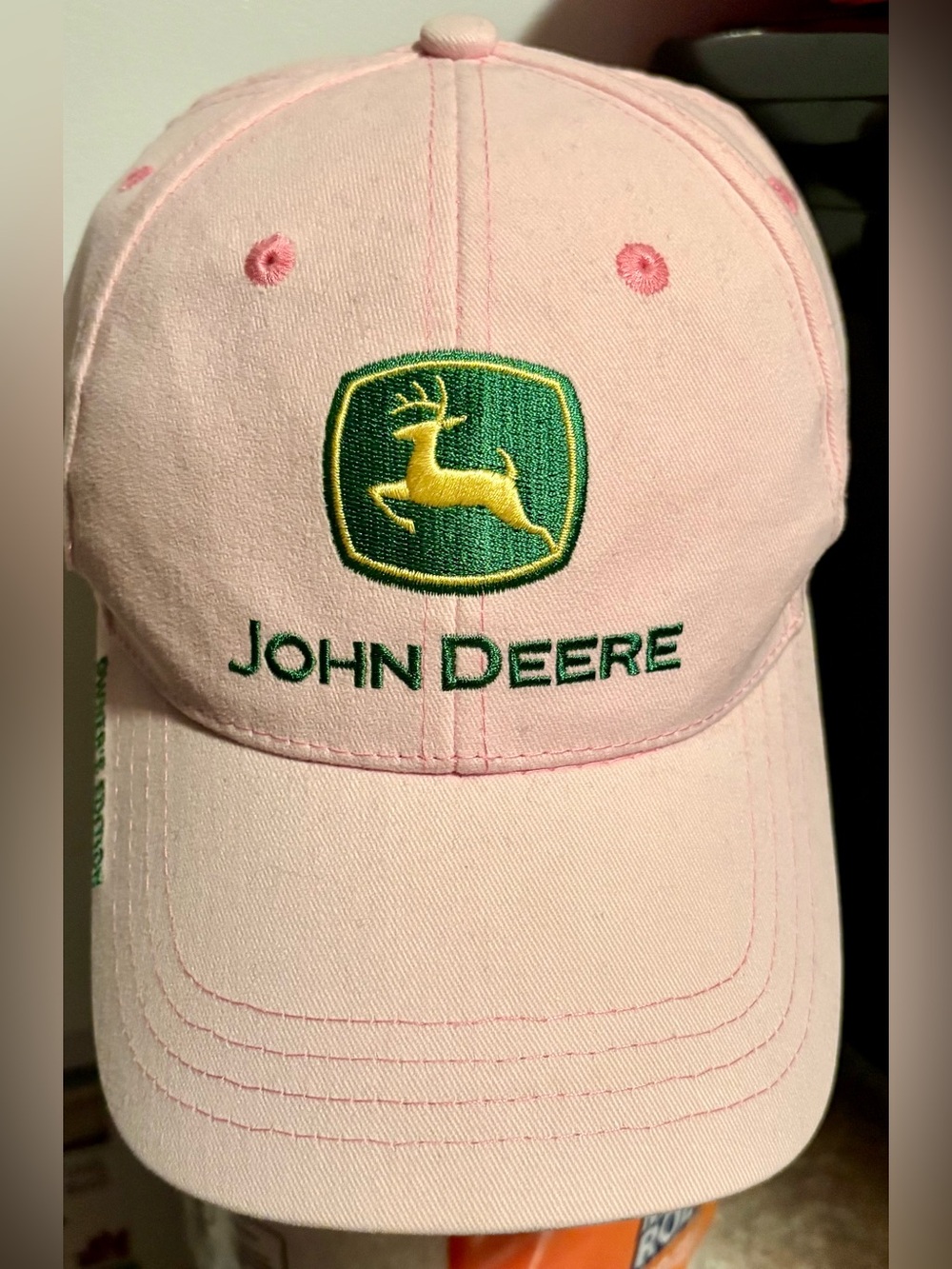 John Deere Pink Adjustable Baseball Cap Green Logo, Owners Edition Almost New!! - Picture 6 of 10